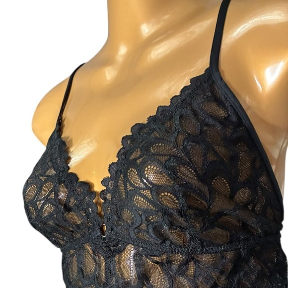 Savage X Fenty Lace Cami Bodysuit Black Medium New‎ With Tags - Picture 3 of 5